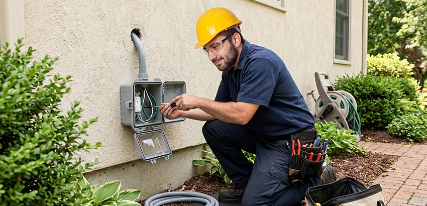 Outdoor Outlet Installation on Vinyl Siding in Richland